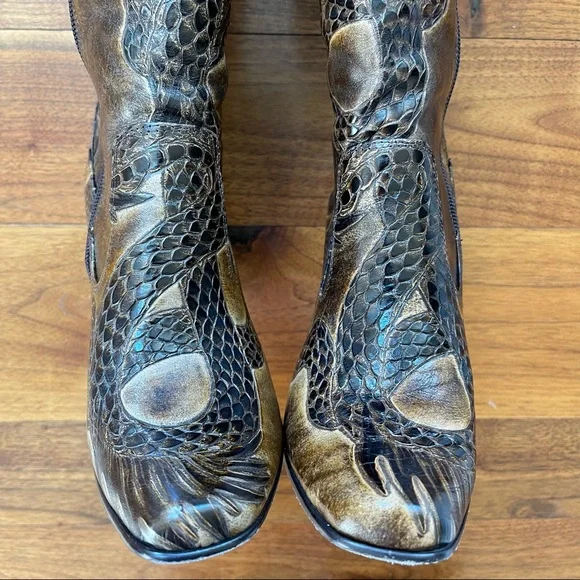 Bølo Venera Artisan Dark Brown Leather Boots Size US 6/ Euro 36.5 - Picture 9 of 16